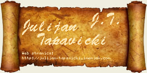 Julijan Tapavički vizit kartica